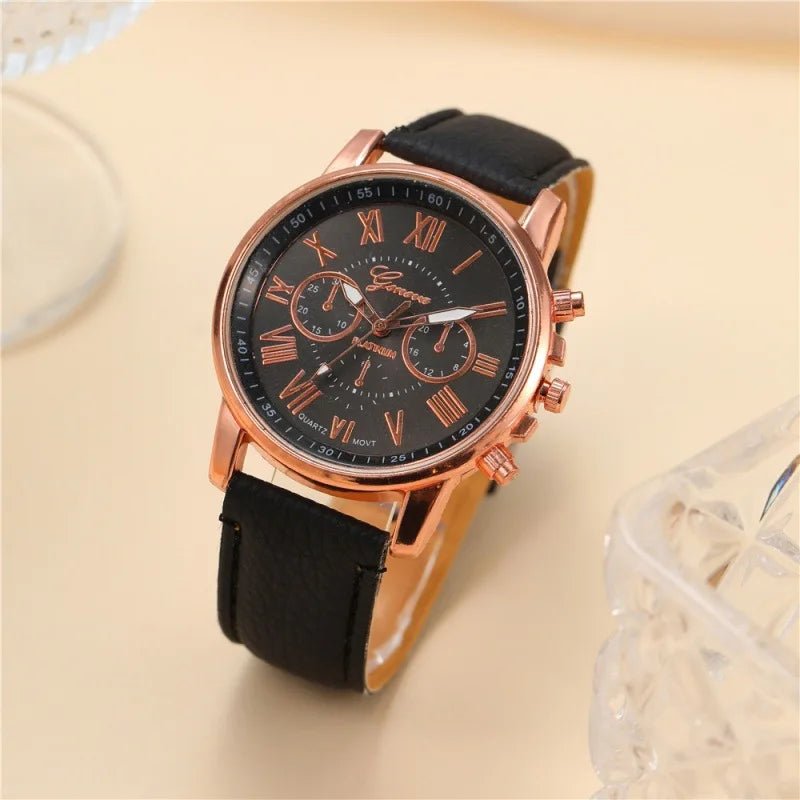 2PCS/Set Women's Quartz Watches Gold Heart Bracelet Set