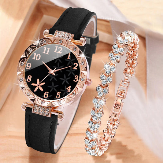 2PCS/Set Heart Bracelet Quartz Watch