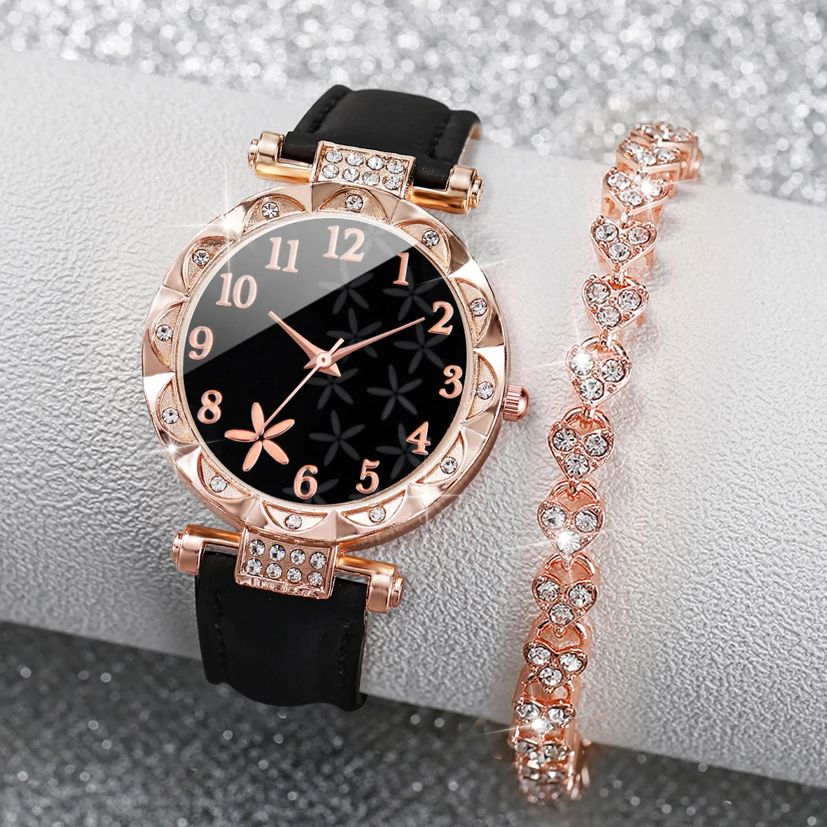 2PCS/Set Heart Bracelet Quartz Watch